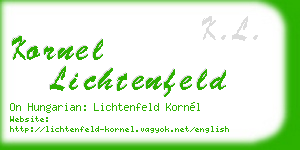 kornel lichtenfeld business card